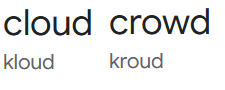 cloudとcrowdの発音の違い