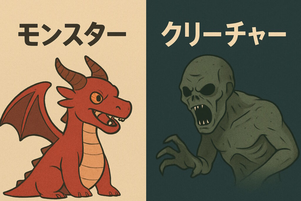 モンスターとクリーチャーの違い - イメージ