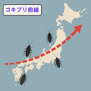 ゴキブリ前線の北上 (イメージ)